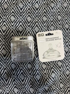 Comotomo Replacement Silicone Nipple (Clear) - Pack of 2